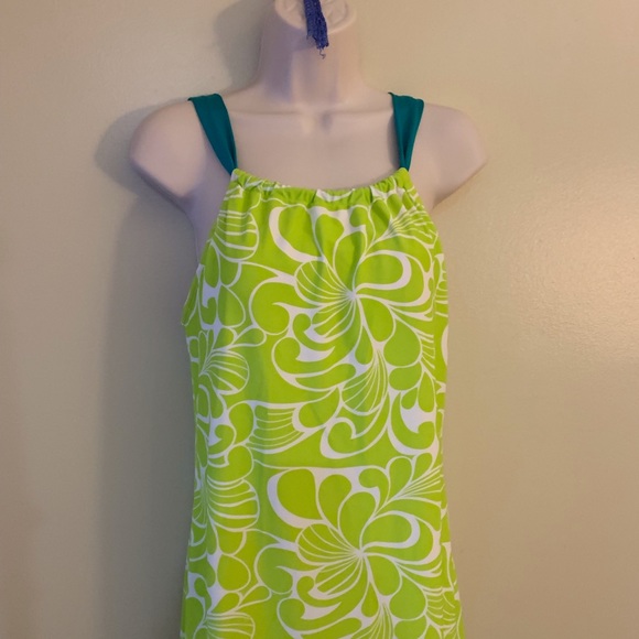 green swim dress